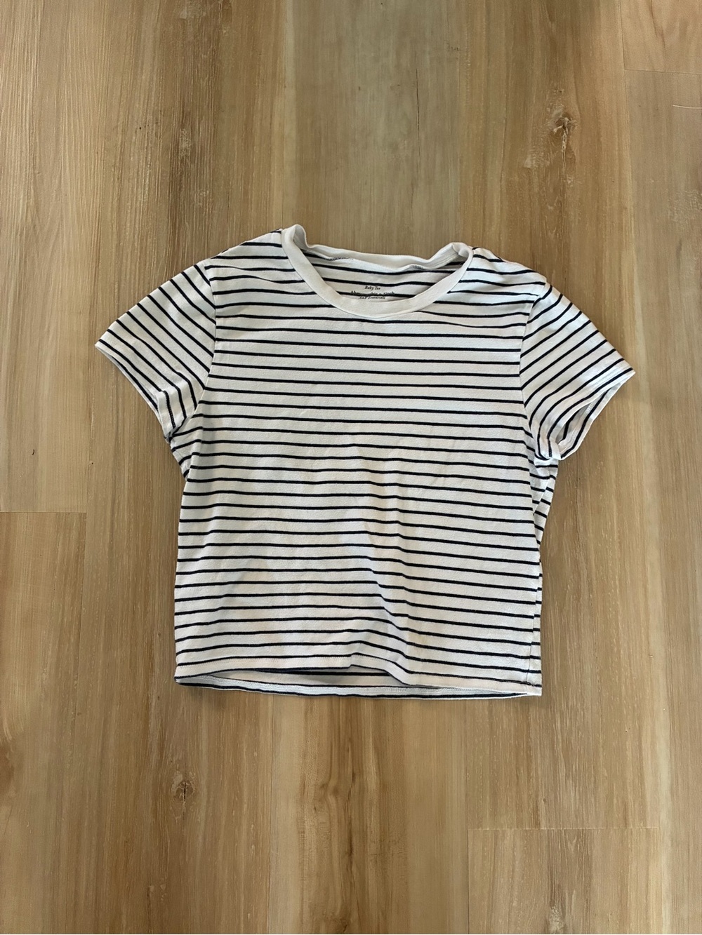 Abercrombie & Fitch White Tee with Navy Stripes